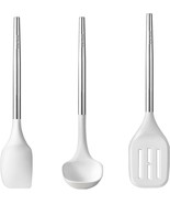 CAROTE 3pc Silicone Utensil Set White, Stainless Handle, Nonstick Safe - $462.19 MXN