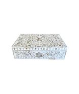home decore crafts handmade Mother of Pearl Inlay Decorative Box White F... - $2,343.37 MXN