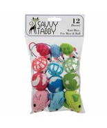 Cat Toy Pack Knit Fur Mice Bell Rattle Mouse Catnip Balls Pet Kitten Pla... - $13.75