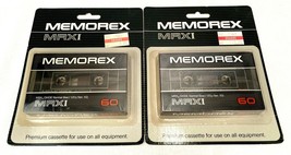 Lot of 2 New Sealed Memorex MRX I 60 Premium Cassette Tapes-Made In USA - £13.17 GBP