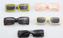 Square Flat Lens Sunglasses Vintage Retro Small Frame Plastic Glasses - £7.86 GBP