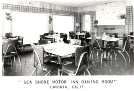 Cambria California Sea Shore Motor In Dining Room Rppc Real Photo Postcard - £14.65 GBP