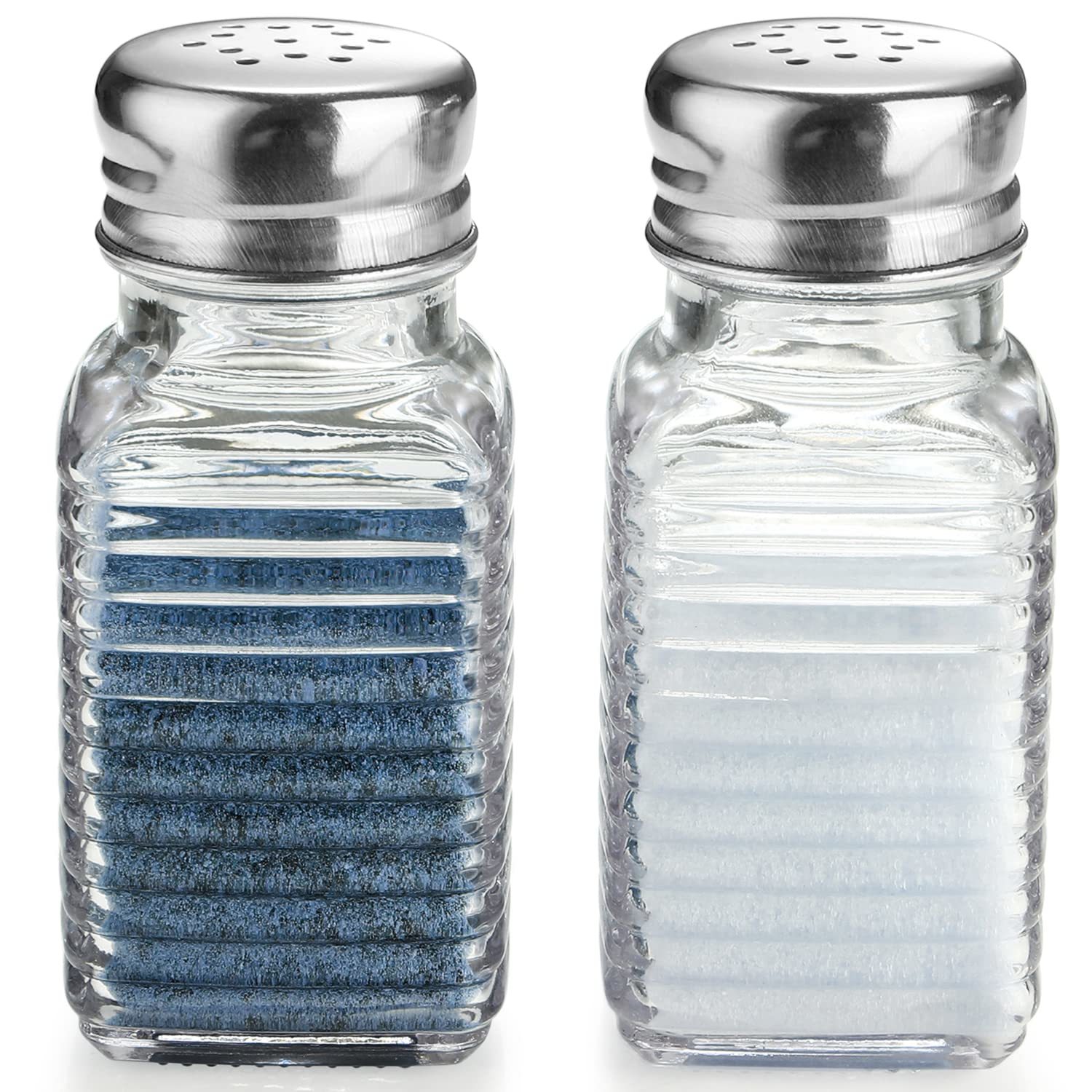 Glass Salt And Pepper Shakers Set,Rectangular Salt Shaker Set