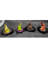4 Halloween PIER 1 BLACK STARS AND MOON WITCH HAT FEATHER TREE ORNAMENTS - $70.13