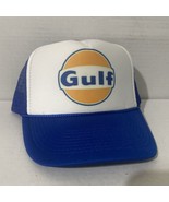 Vintage Gulf Hat Gulf Gasoline Hat Racing Fuel Cap snapback Royal Racing... - $17.56