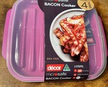 Microwave Bacon Cooker Tray (Pink) With Lid Dishwasher Safe BPA Free - £7.11 GBP