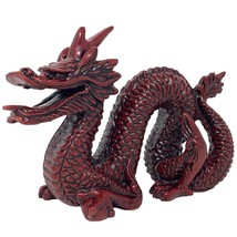 Chinese Red Dragon Resin Statue Feng Shui Figure Paperweight 7 Inch Zodiac - $19.75