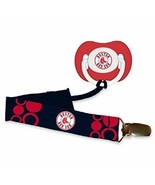 BOSTON RED SOX BABY PACIFIER WITH CLIP NEW BPA FREE NEW &amp; OFIICIALLY LIC... - £7.73 GBP