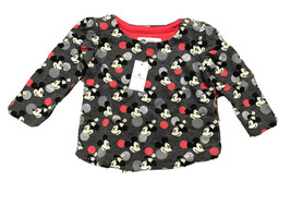 Baby Gap Girls Disney Mickey Mouse Gray Red Long Sleeve Cotton Sweatshirt 12-18M - £13.25 GBP