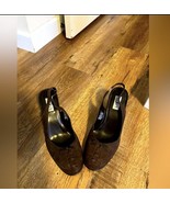 Mixit Chocolate Brown Leather Bow Stictch Tie Nlock Heels Size 9M - $20.47 CAD