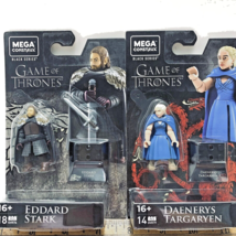 2 Mega Construx Eddard Stark Daenerys Targaryen Game Of Thrones 2 in Figure NEW - £15.11 GBP