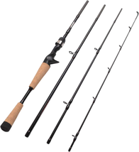 4-Piece Travel Casting Rod Carbon Baitcasting Portable Fishing Pole Bait... - $81.60+