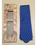 Thai Silk Men&#39;s 100% Silk Hand Work Blue Design Tie In Original Box (NEW) - £15.53 GBP