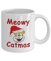 Meowy Catmas - Santa Cat Coffee Mug - Novelty Christmas Cup - £15.67 GBP