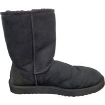 UGG Classic Calf Boots Women&#39;s Size 11 Deco Black Suede Leather Cosy Short - £26.74 GBP