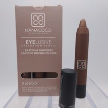 BOX OF 3 Nanacoco Eyelusive Eyeshadow Pencil GOLDEN GLOBES (brown) NIB - $13.85