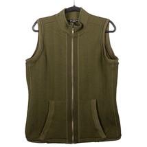 Baccini Womens Quilted Vest L Green Full Zip Pockets Warm Classic Fall S... - £18.47 GBP