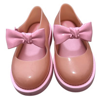 Mini Melissa Pink Maryjane Lola Bow Flats Shoes Pink Baby Toddler Size 10 - $27.72