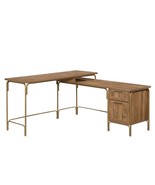 Brown Gold L-Shaped Corner Desk - Modern Home Office Furniture - €225,80 EUR