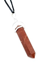 Red Jasper Necklace Crystal Pendant Cord Healing Powerful Grounding Stone Unique - £5.98 GBP