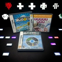 Lot of 3 Puzzle Games for Nintendo DS CrossworDS Flash Focus Platinum Sudoku CIB - £23.49 GBP