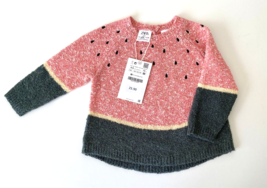 NEW Zara Baby Girls Watermelon Sweater Pullover Pink Green Size 6-9 Months - £12.86 GBP