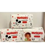 3-Huggies Snug &amp; Dry Size 7 Baby Diapers 41 lb, 15 count (Mickey Mouse P... - $793.93 MXN