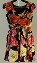 Rare Editions Multicolor Flower Mesh Skirt Sleeveless Party Dress Pockets Tie 12 - $9.89