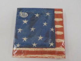 Ideal Home Range Paper Napkins 20 Count Stars &amp; Stripes 3 Ply 10 X 10&quot; Cocktail - £7.71 GBP