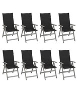  Garden Chair Set of 8 Grey Solid Acacia wood Standard - $16,299.20 MXN
