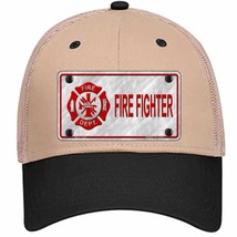 Firefighter Badge Novelty Khaki Mesh License Plate Hat - £22.97 GBP