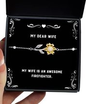 Inspire Wife Gifts, My Wife is an Awesome Firefighter, Funny Sunflower Bracelet  - £40.17 GBP