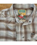 Dixxon Flannel 4XL Dawn Patrol Brown Blue Plaid Bamboo Pearl Snap Short ... - $54.94