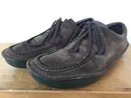 Camper Vtg Style Moc Toe Brown Suede Leather Lace Up Casual Loafers Mens... - £62.90 GBP