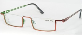 Half Eye 3535-12 Burnt Orange / Green Eyeglasses Glasses Metal Frame 44-20-145mm - £25.94 GBP