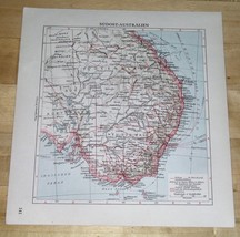 1936 Original Vintage Map Of Australia Victoria New South Wales Sydney Melbourne - £13.61 GBP