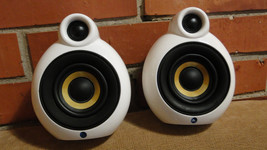 Pair Of Scandyna MicroPod SE Bluetooth Speakers  White  Made In Denmark - £99.37 GBP