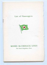 Moore McCormack SS Brasil Passenger List 1964 New York Bermuda  - £27.76 GBP