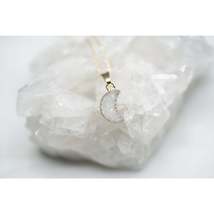 White Druzy Moon Necklace - £31.56 GBP