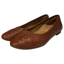 Aetrex Lyla Shoes Womens 9 Brown Woven Leather Flats Comfort Loafers Casual - $741.49 MXN