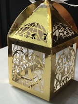 100*Love Bird Metallic Gold Wedding Favor Boxes,Bridesmaid Gift Box,Deco... - $34.00