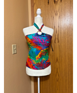 Ladies LA BLANCA size 6 Halter style Tankini with gold tone medallion NWT - $721.37 MXN