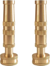 2 Pack Solid Adjustable Twist Hose Nozzle 4IN Heavy-Duty Brass GHT Treads - $237.46 MXN