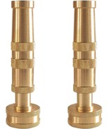 2 Pack Solid Adjustable Twist Hose Nozzle 4IN Heavy-Duty Brass GHT Treads - $17.62 CAD