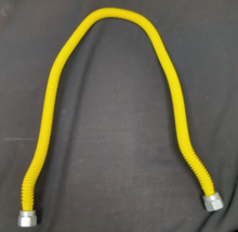 Flexible Gas Hose Connector Kit 34 inch, 3/8” OD , Yellow Coated Stainless Steel - £7.11 GBP
