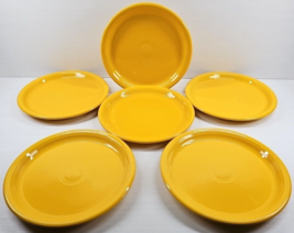 6 Homer Laughlin Fiesta Daffodil Deep Bistro Dinner Plates Set Yellow Dishes Lot - £70.13 GBP