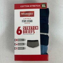 Wrangler Five Star Premium Cotton Stretch Briefs XL Pack Of 6 Tag Free - $24.15