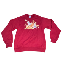 Women Small Jerzees Red Fall Harvest Corn Butterfly Mice Graphic Sweatshirt - $9.99