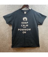 Keep Calm And Powwow On Dirty Bandannas Black T-shirt Size Small - $13.50