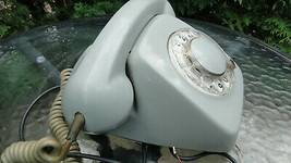 Antique Soviet Poland Rotary Dial Phone RWT Elektrim CB664 About 1970 Grey Color - £49.27 GBP